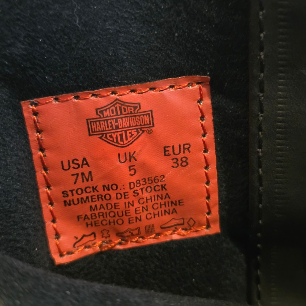 Harley-Davidson Womens Black Leather Slouch Harness Boots D83562 Size 7M - Picture 7 of 9